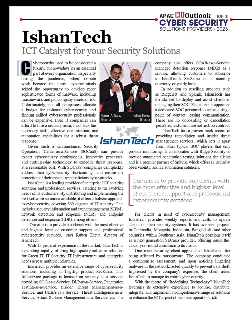 IshanTech Cybersecurity Industry Leader